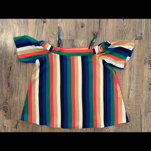 STRIPE OFF SHOULDER TOP